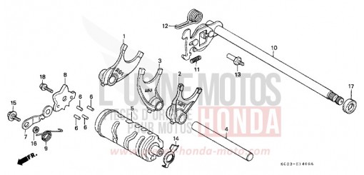 TAMBOUR DE CHANGEMENT/FOURCHETTE DE SELECTION CM125CF de 1985